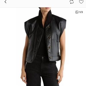 Truth By Republic Black Vegan Leather Vest.
